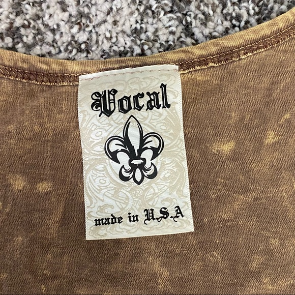 VOCAL - WILD WEST FRINGE TOP - ACID WASH - FRINGE - EMBELLISHMENTS SIZE MED B11 - Picture 6 of 8